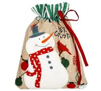 SPRINGOS Bolsa de regalo de Navidad con muñeco de nieve con cordón