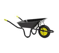 Springos Carretilla de jardín de 120 l con neumáticos de aire y bandeja de acero galvanizado, capacidad de carga de hasta 100 kg, para jardín, construcción, agricultura, patio, taller, color negro
