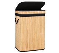 SPRINGOS Cesto para la colada de bambú con tapa, 1 cámara, plegable, con asas, 72 L, HA0157
