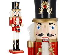 SPRINGOS Figura de cascanueces de soldado con tambor, 38 cm, decoración de madera