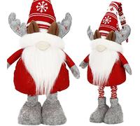 SPRINGOS Figura decorativa de Navidad con diseño de gnomo nórdico, altura regulable 60-80 cm