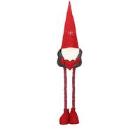 SPRINGOS Gnomo con corazón rojo, enano de Navidad - Figura decorativa 75-120 cm con patas telescópicas ajustables en altura