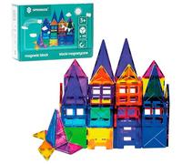 SPRINGOS Juego de 48 bloques de construcción magnéticos en muchas formas y colores, sin BPA, certificado CE, juguetes educativos para creatividad y habilidades motoras