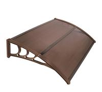 SPRINGOS Marquesina Puerta Exterior 120 x 75 x 23 cm Tejadillo de Protección Contra Lluvia Techo de Policarbonato Aluminio