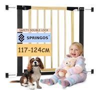 SPRINGOS Rejilla protectora para puertas y escaleras, 2 extensiones, sistema de tensión, 117-124 cm