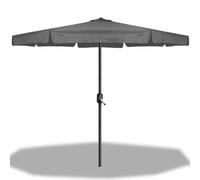 SPRINGOS Sombrilla de 400 cm con manivela, doble paraguas XXL, para balcón, jardín, grande, gris, diámetro ovalado, plegable, impermeable, acero, gris grafito, L