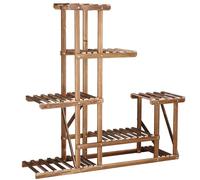 SPRINGOS Soporte Plantas Interior de Madera 6 Niveles Estantería para Macetas Balcón Jardín Organizador Decorativo para Flores y Plantas