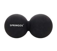SPRINGOS Ⓡ Twinball ｜ Double Ball ｜ Ball Duo ｜ Negro ｜ Bola de masaje ｜ Roll ｜ Fascia Roll ｜ Bola de lacrosse ｜ Auto-masaje ｜ Fisioterapia (doble negro)