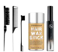 SPRINGSUGAR Cera Para El Pelo Hombre Mujer, Wax Stick Con 3 Peines Y Hairfeel Stick, No Grasa, Peine De Peinado Para Encrespado Y Pelucas