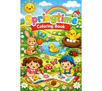Springtime coloring book: Fun and Easy Spring Coloring Pages with cute animals, flowers, butterflies and nature- a toddler and preschool coloring book.