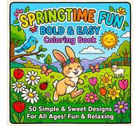 Springtime Fun: Bold and Easy Spring Coloring Book: Simple & Cute Spring Designs for Kids Ages 6-16 and Beginners | Flowers, Animals, Easter Fun & Relaxing Pages