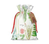 Springtime Herb Garden - Bolsa de regalo con cordón para bodas, fiestas, cumpleaños, bolsa de regalo única, bolsa de lona reutilizable, 1 pieza mediana