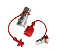 Springwillfly Acoplamiento rápido serie B para maquinaria agrícola con conexión de bloqueo de bola y cierre automático de válvula, accesorio hidráulico Npt de acero al carbono (A)