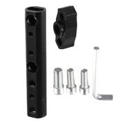 Springwillfly Aleación de aluminio Motocicleta Espejo retrovisor Manillar Abrazadera de montaje con extensión de soporte de columna para amplia compatibilidad de vehículos (negro)