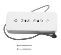 Springwillfly Alnico - Pastilla de barra de jabón P90 para puente de guitarra o cuello con bobinas de cera en maceta, piezas de poste ajustables y tono clásico (cuello de guitarra blanco)