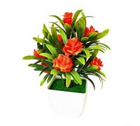 Springwillfly Bonsái de flores artificiales para decoración del hogar y el jardín, planta en maceta, diseño de simulación realista, 12 x 20 cm, para oficina, fiesta, boda, plástico (rosa