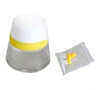 Springwillfly Botella de colección de aerógrafo hecha de vidrio grueso con montaje de filtro y anillo de sellado para minimizar la exposición al humo durante el uso (amarillo)