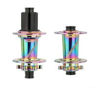 Springwillfly Buje para bicicleta de montaña con 4 rodamientos y 32 orificios para radios, 7-12 velocidades, compatible con disco de 6 pernos delanteros, 15 x 100 mm, eje pasante, aleación de aluminio