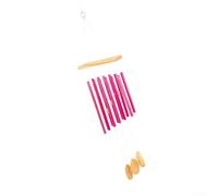 Springwillfly Campana de viento de aluminio de 12 tubos que produce una melodía calmante para el patio al aire libre del jardín y la decoración de interiores (rojo)