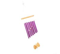 Springwillfly Campana de viento de aluminio de 12 tubos que produce una melodía calmante para el patio al aire libre del jardín y la decoración de interiores (púrpura)