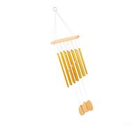 Springwillfly Campana de viento de aluminio de 12 tubos que produce una melodía calmante para jardín, patio, patio al aire libre y ajustes de decoración de interiores (dorado)