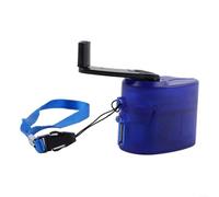 Springwillfly Cargador de manivela USB con generador manual de dínamo portátil, cargador de teléfono de viaje al aire libre con luz LED (azul)