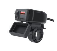 Springwillfly Cargador dual USB A y USB C para motocicleta con tapa impermeable, se adapta a vehículos de CC 12 V 24 V y motocicletas