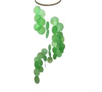 Springwillfly Carillón de viento de atrapasueños de concha natural hecho para uso en interiores y exteriores, añadiendo un sonido suave y encanto (verde)