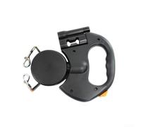 Springwillfly Correa retráctil de doble cabeza con panel de operación iluminado y cuerda extensible de 300 cm para flexibilidad funcional (negro)