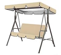 Springwillfly Cubierta de toldo para silla de columpio al aire libre, 142 x 120 x 18 cm, impermeable, funda de repuesto con borde festoneado para protección de muebles de jardín y patio (beige, 142 x