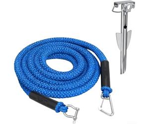 Springwillfly Cuerda de amarre elástica con cierres de acero inoxidable y funda de esponja flotante para pequeñas embarcaciones, motos acuáticas y canoas (H)