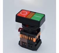 Springwillfly Interruptor industrial de doble color con botones rojos y verdes y luz APBB 22 25N AS 22 25N PPBB 30N (PPBB-30N)