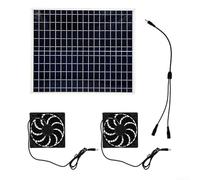 Springwillfly Juego de extractor dual de panel solar de 22 W para hogares, caravanas e invernaderos, sistema de ventilación solar con revestimiento de resina epoxi y protección IP65