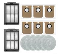 Springwillfly Juego de filtros compatibles con Deerma X70 con paños de fregona y bolsas de polvo desechables para aspiradora robot DEM-X70