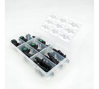 Springwillfly Kit de conectores de línea de retorno de combustible de 85 piezas con accesorios rectos y de conexión rápida de 90° para sistemas diésel, varios tamaños para reparación de automóviles