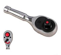 Springwillfly Llave de trinquete de 72 dientes de 1/2 pulgada con botón de liberación rápida y mecanismo reversible, construida de acero al cromo vanadio para una larga vida útil (plata)