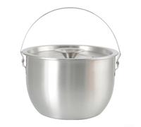 Springwillfly Olla de acero inoxidable 304 con tapa y filtro para aplicaciones de cocina al aire libre, incluyendo mochilero y senderismo (21 cm)