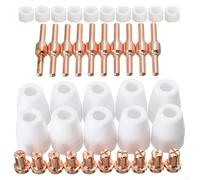 Springwillfly Paquete de consumibles de antorcha de plasma de 40 piezas para sistemas de antorcha PT-31 LG-40 compatibles con CUT40 Electrodo Boquilla Desviador Cubierta