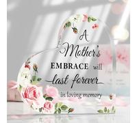 Springwillfly Placa acrílica en forma de corazón para mamá que resalta el amor duradero sin decoloración ni amarilleamiento con el tiempo