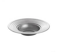 Springwillfly Plato redondo de acero inoxidable para pasta para servir en cocina occidental, también adecuado para ensaladas, aperitivos, postres, larga vida útil (plata)