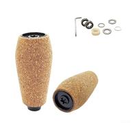 Springwillfly Pomo de carrete de pesca para DAIWA para DRT para MK1, espátula para ZILLION Exsense con carcasa exterior de goma EVA y soporte de metal (2 juegos negros)