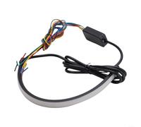 Springwillfly Tira de luz trasera LED flexible de 20 cm con señal de giro secuencial e indicador de freno para una mayor visibilidad en carretera (tubo blanco)