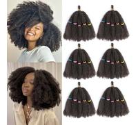 Springy Afro Kinky Hair Curly Twist Crochet Hair Pre-Separated for Cuban Twist Hair Marley Braiding Hair Faux Locs Crochet Synthetic Hair Extensions for Women Girls (4#, 10inch-6)