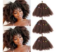 Springy Afro Kinky Hair Curly Twist Crochet Hair Pre-Separated for Cuban Twist Hair Marley Braiding Hair Faux Locs Crochet Synthetic Hair Extensions for Women Girls (33#, 10inch)