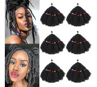 Springy Afro Kinky Hair Curly Twist Crochet Hair Pre-Separated for Cuban Twist Hair Marley Braiding Hair Faux Locs Crochet Synthetic Hair Extensions for Women Girls (1B#, 10inch-6)
