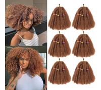 Springy Afro Kinky Hair Curly Twist Crochet Hair Pre-Separated for Cuban Twist Hair Marley Braiding Hair Faux Locs Crochet Synthetic Hair Extensions for Women Girls (30#, 10inch-6)