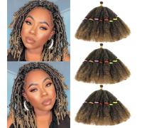 Springy Afro Kinky Hair Curly Twist Crochet Hair Pre-Separated for Cuban Twist Hair Marley Braiding Hair Faux Locs Crochet Synthetic Hair Extensions for Women Girls (T27#, 10inch)