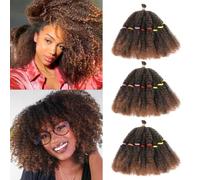 Springy Afro Kinky Hair Curly Twist Crochet Hair Pre-Separated for Cuban Twist Hair Marley Braiding Hair Faux Locs Crochet Synthetic Hair Extensions for Women Girls (T30#, 10inch)