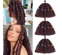 Springy Afro Kinky Hair Curly Twist Crochet Hair Pre-Separated for Cuban Twist Hair Marley Braiding Hair Faux Locs Crochet Synthetic Hair Extensions for Women Girls (99J#, 10inch)