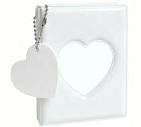 Sprinia Mini carpeta para tarjetas fotográficas de 7,6 cm, 32 bolsillos, diseño de estrellas Kpop y álbum de boda rústico (blanco)